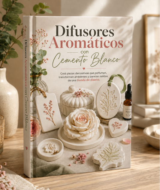 Difusores Aromáticos con Cemento Blanco + 6 bonos 🎁